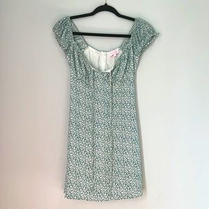 Pink Lily Womens Mini Dress Sage‎ Green White Daisy Floral Cottagecore Summer SM